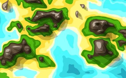 Tropic landscape view from top Stock Illustration