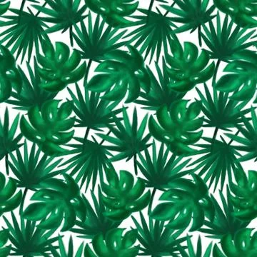 Tropic Leaf Seamless Pattern Illustrazione stock