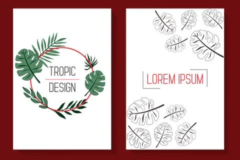 Tropic leaves covers Stock Illustration