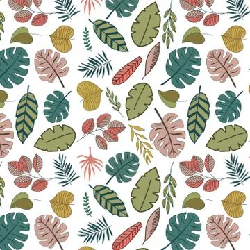 Tropic leaves seamless pattern イラスト素材