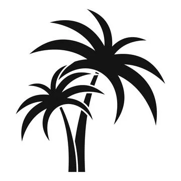 Tropic palm icon simple vector. Beach tree Stock Illustration