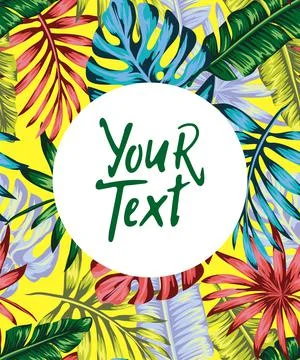 Tropic punk seamless pattern, background for flyer or social media post, gree Stock Illustration