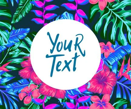 Tropic punk seamless pattern, background for flyer or social media post, neon Stock Illustration