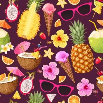 Tropic summer pattern Stock Illustration