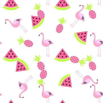 Tropic summer seamless white pattern イラスト素材
