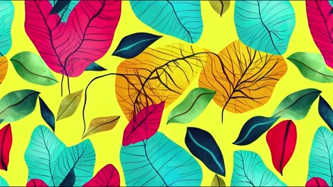 Tropical animation with multicolored hand drawn elements and funny Stock Footage 220125342
