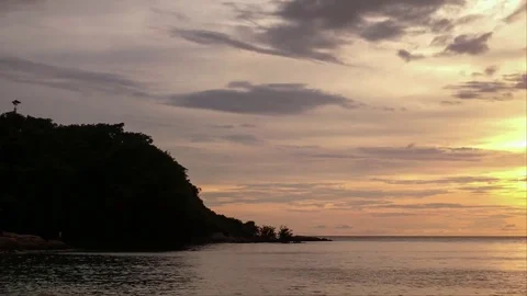 Tropical Apocalyptic dramatic clouds and sunset time-lapse in the sea. Video stock 82247654