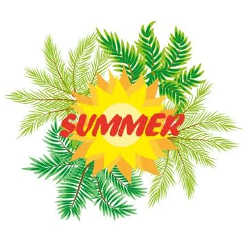 Tropical Background with Palm Tree Stock Illustration