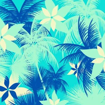 Tropical Background with Palm Tree - Vector Illustration Illustrazione stock