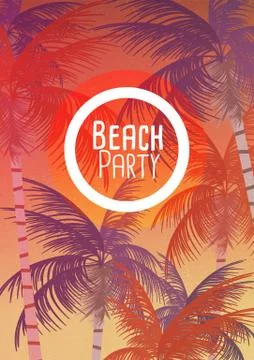 Tropical Background with Palm Tree - Vector Illustration Illustrazione stock