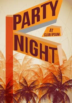 Tropical Background with Palm Tree - Vector Illustration Stock Illustration