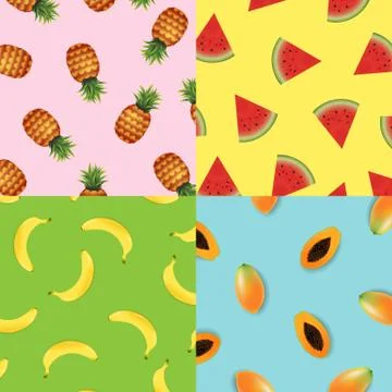 Tropical Background Set Stock Illustration