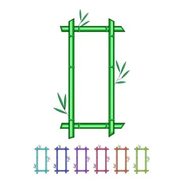 Tropical bamboo frame cartoon vector graphic イラスト素材