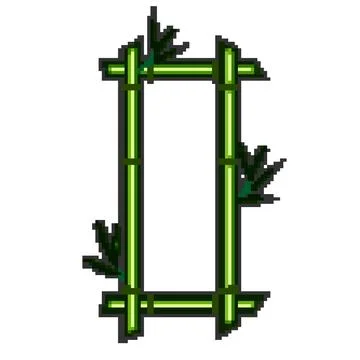 Tropical bamboo frame pixel art vector illustration Illustrazione stock