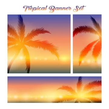 Tropical Banner set Illustrazione stock