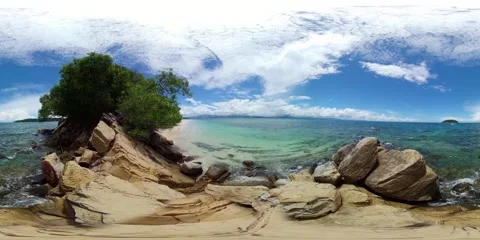 Tropical beach. 360 panorama. Stock Footage 273307359