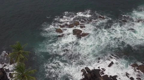 Tropical beach aerials view Stock Footage 58285274