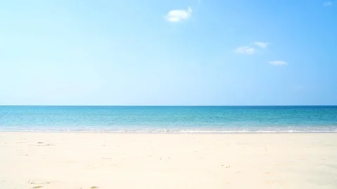 Tropical beach afternoon view,  of waves break on tropical white sand beach. 스톡 동영상 110737761