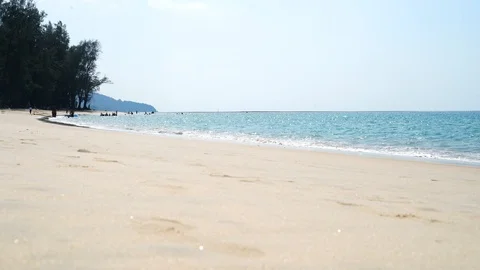 Tropical beach afternoon view,  of waves break on tropical white sand beach. 스톡 동영상 110739744