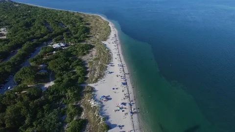 Tropical beach and Lighthouse Stock Footage 116262356