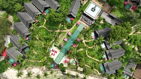 Tropical beach and resort Stock Footage 322937652