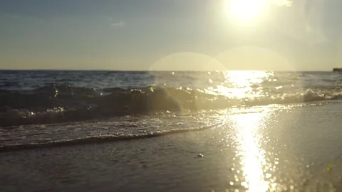 Tropical beach and sunset Stockbeeldmateriaal 212915652