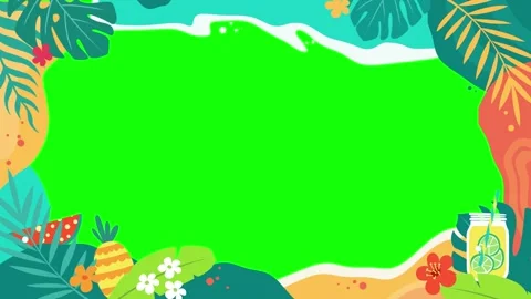 Tropical beach background with animated palm trees 動画素材 344142815