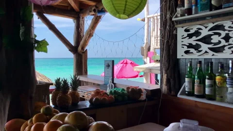 Tropical Beach Bar Stock Footage 231068689