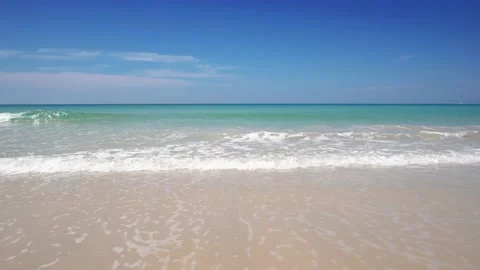 Tropical beach with blue sky	 Stock Footage 153380454