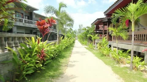 Tropical Beach Bungalows Video stock 22011627