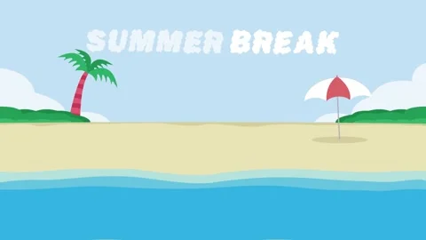 Tropical beach with clouds shape summer break text Stock Footage 161217229