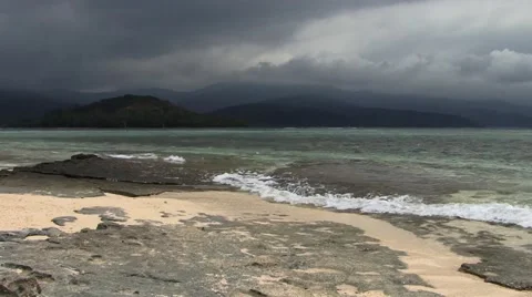 Tropical Beach cloudy Video stock 41648849