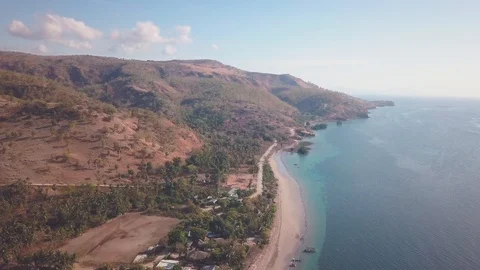 Tropical beach drone Stock Footage 99754453
