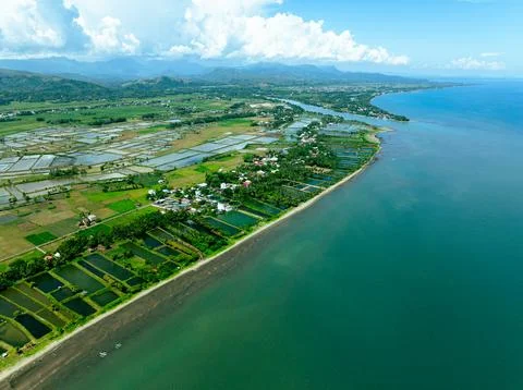 Tropical Beach Elevated View Fotos Stock