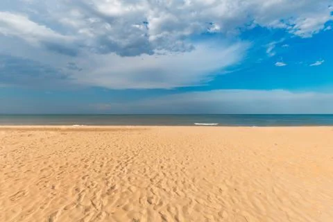 Tropical beach in the evening Stock Photos