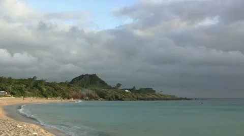Tropical beach evening (timelapse) Stock Footage 12617562