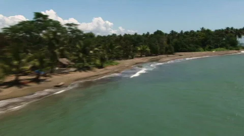 Tropical Beach fly by Stock Footage 286478
