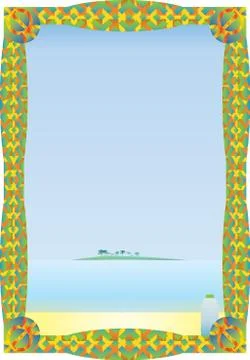 Tropical Beach In A Frame Stock Illustration