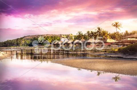 Tropical beach in Goa Stock Photos