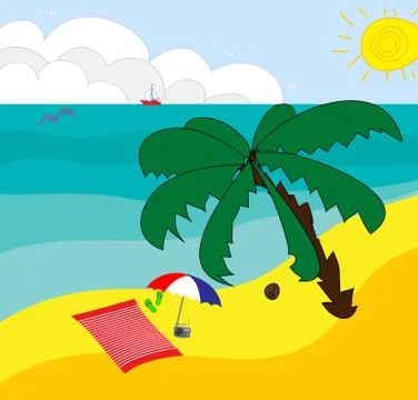 Tropical beach Illustrazione stock