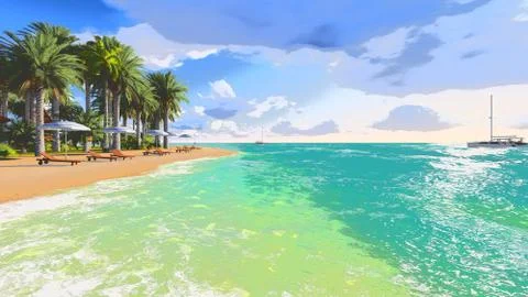 Tropical beach Illustrazione stock