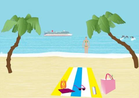 Tropical beach Illustrazione stock