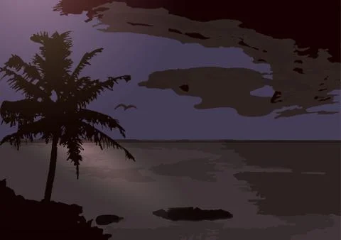 Tropical beach Stock Illustration