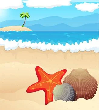 Tropical beach Stock Illustration