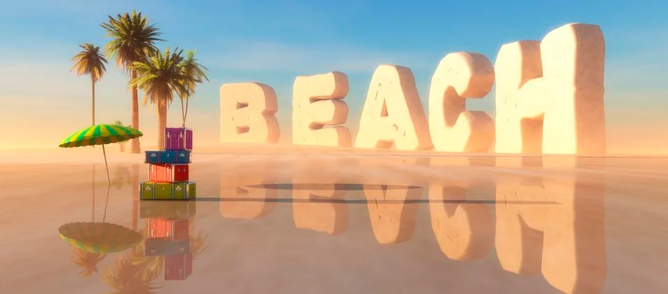 Tropical beach Stock Illustration