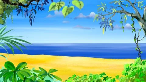 Tropical Beach Stock Illustration