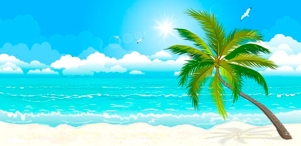Tropical beach Stock Illustration
