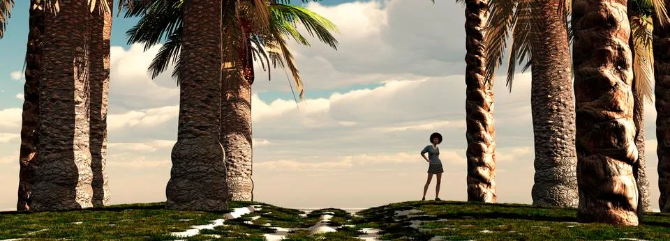 Tropical beach Stock Illustration