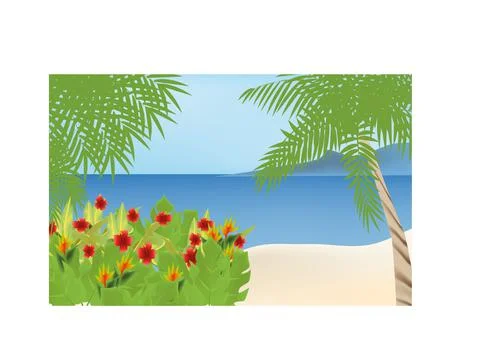 Tropical beach Stock Illustration
