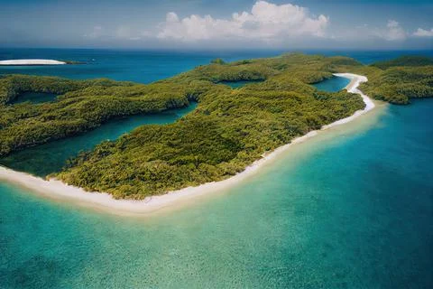 Tropical Beach Stock Illustration